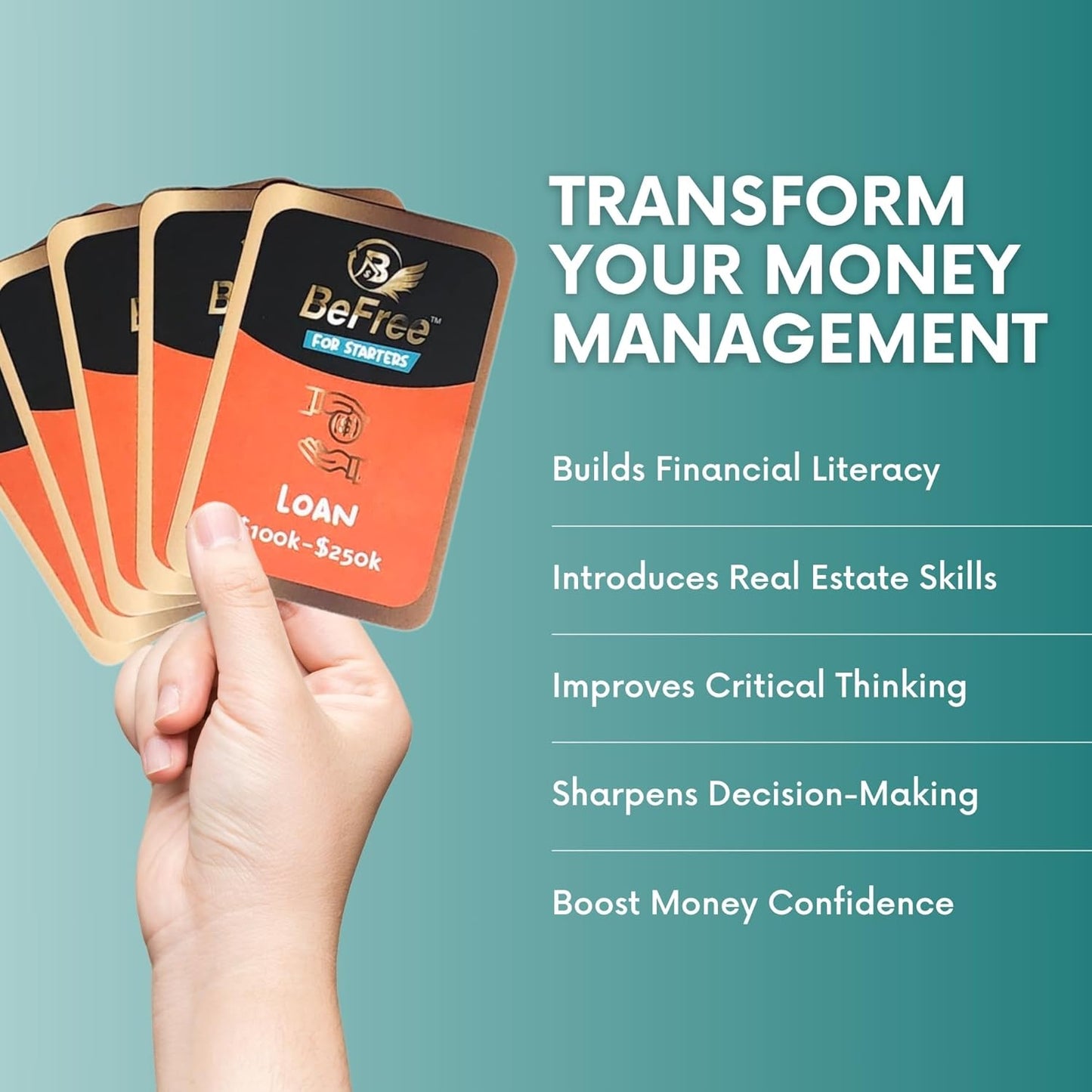 BeFree for Starters – Financial Literacy Card Game | Learn to Earn Money, Invest & Manage Cash Flow | Educational Family Strategy Game for Teens & Adults