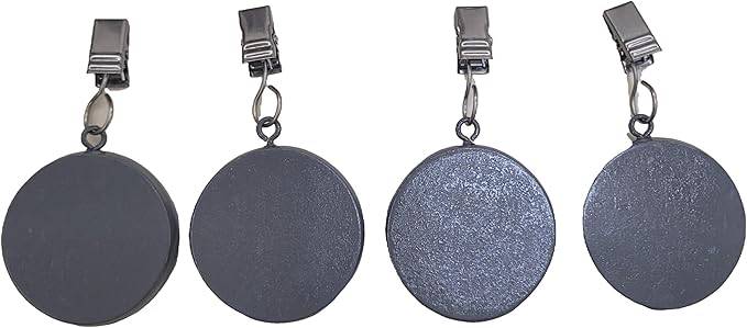 TwoFish Home Set of 4 Gray Round Pendant Resin Tablecloth Weights Clips Gray Round Pendant Handicraft Tablecloth Clamps Pack of 4