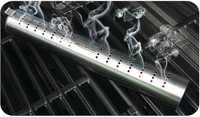 Flip Lid Smoker Tube | Compatible with Gas, Charcoal, and Electric Grills | Stainless Steel BBQ Smoke Tube with Brackets