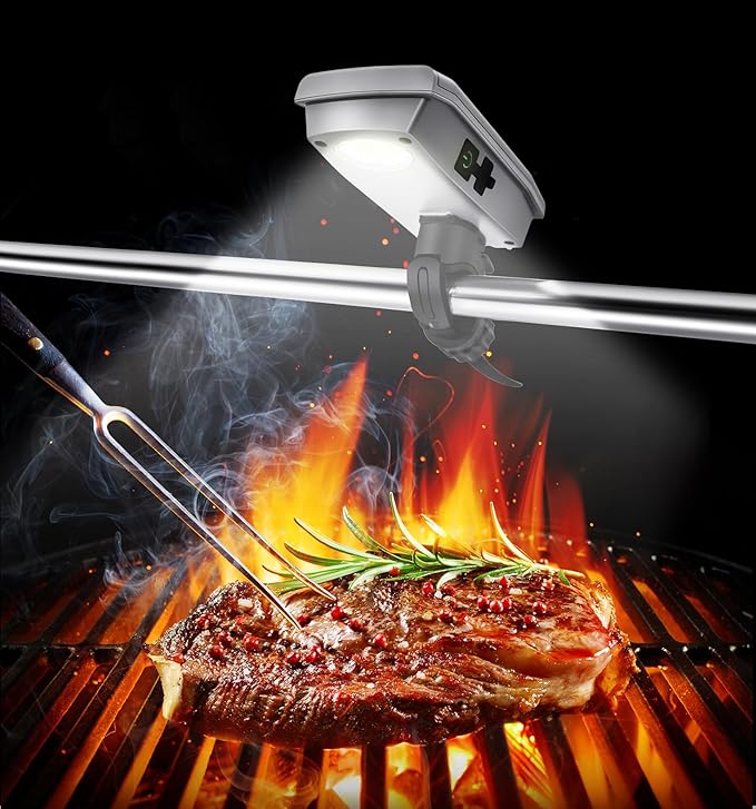 Solar Grill Light for Blackstone Griddle & Weber Grill, USB-C Solar Rechargeable 360° Rotation Automatic On/Off BBQ Light for Blackstone Griddle Accessories,Perfect BBQ Present for Men Women Him Her