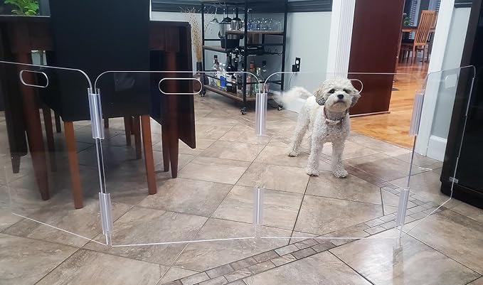 Pet Barrier (4-Panel) | Free-Standing Pet Gate | Foldable | Protect Your Indoor Living Spaces, Decorations, and Important Items from Pets | Made in The USA