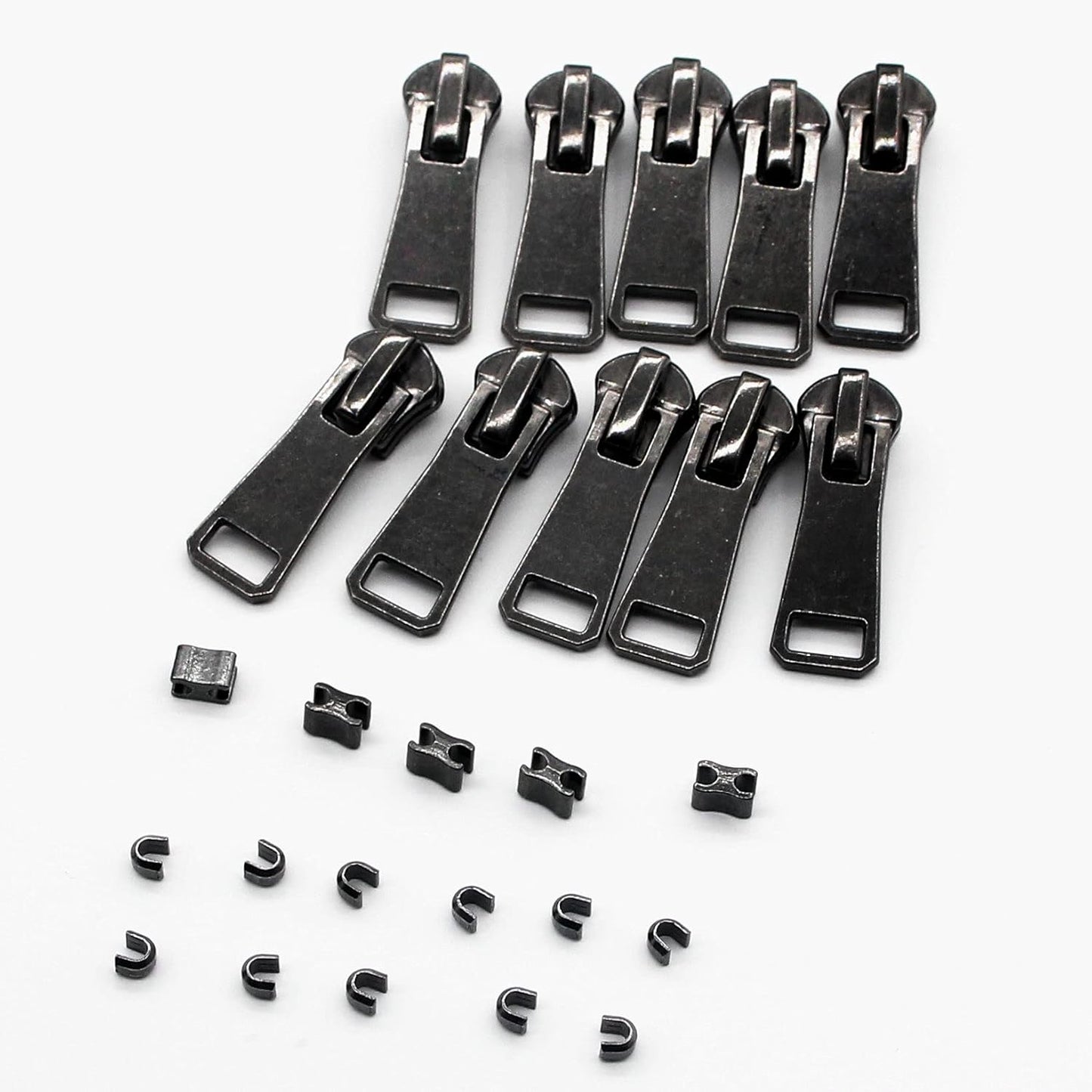 #5 Metal Zippers by The Yard Bulk 2 Yards Black Tape with 10 pcs Sliders Black Nickel Teeth Handmade Zipper for Sewing Craft Bag Backpack, Wallets, Purses Leekayer