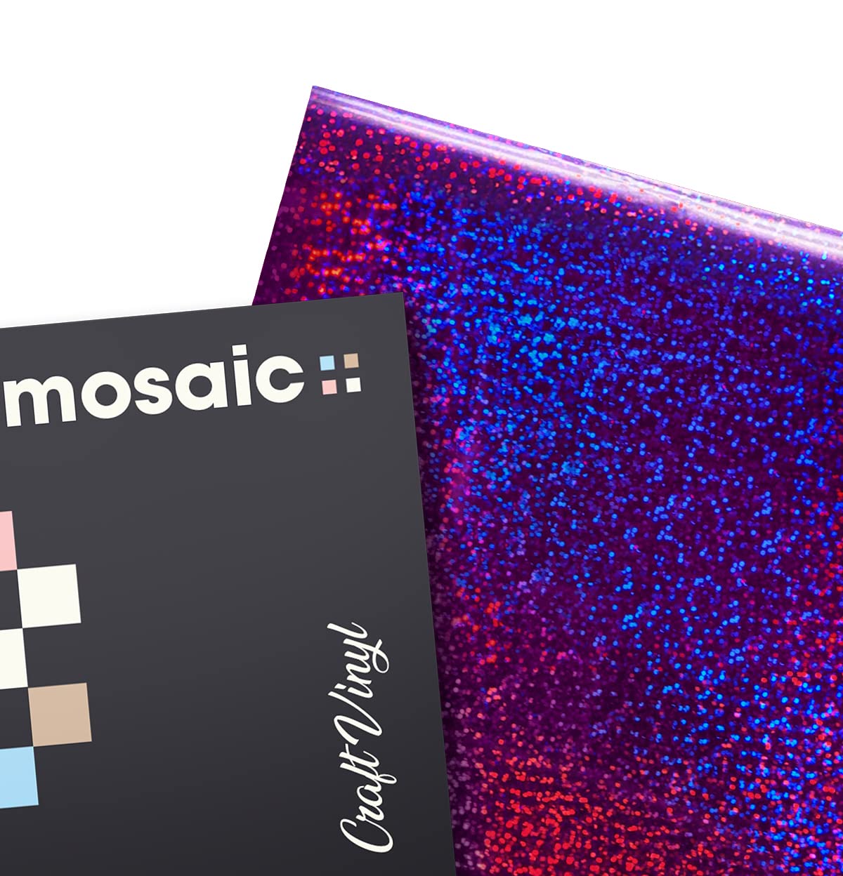 Mosaic+ Crafting Vinyl, by VViViD (Purple Holographic Glitter, 1ft x 5ft)