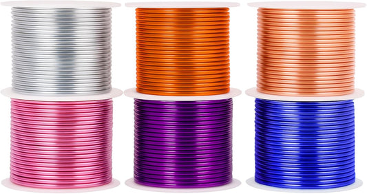 Mandala Crafts 13 Gauge Anodized Aluminum Craft Wire for Jewelry Making - 300 FT Colored Flexible Silver Copper Gold True Blue Purple Pink Wire - Bendable for Bonsai Armature Crafting Sculpting
