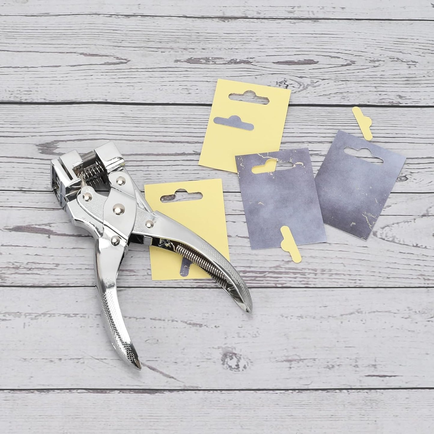 T-Slot Hole Punch Heavy Duty - Handheld Punch for ID Cards, Plastic, Cardstock, Cardboard & PVC - Sharp Visible Blade Edge, Durable Zinc Alloy Construction, Easy Spring Action for Fast, Clean Holes