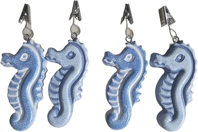 TwoFish Home Set of 4 Sea Horse Resin Tablecloth Weights Clips Sea Horse Handicraft Tablecloth Clamps Pack of 4