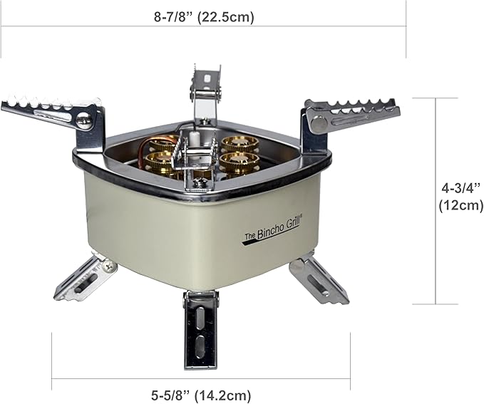 The Bincho Grill Charcoal Starter Gas Burner – 12,800W High Heat Mini Stove with 4 Heads – For Chimneys to Light Binchotan & BBQ Charcoal – Portable Propane/Butane Camping Stove with Piezo Ignition