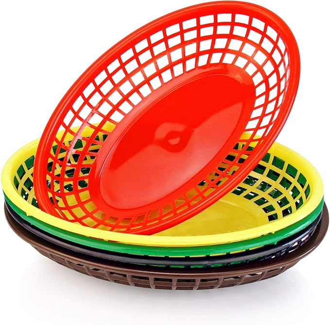 New Star Foodservice 44119 Fast Food Baskets, 9 1/4-Inch x 6-Inch Oval, Set of 36, Brown