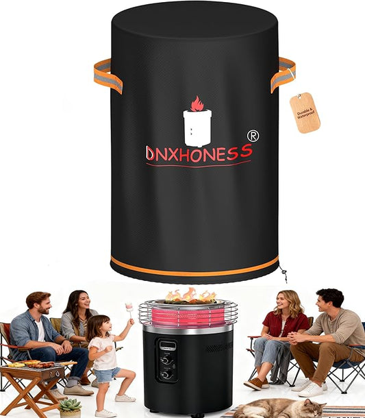 Fire Pit Cover for Ninja Fireside 360, Cover for Ninja Firepit, 600D Tear-Resistant 100% Waterproof & Anti UV Fire Pit Soft Cover Round Fits 21-23in Fire Pit with Drawstring & Double Handles