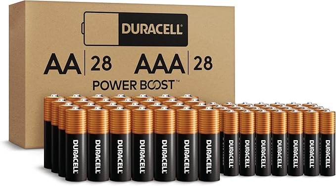 Duracell Coppertop AA + AAA Batteries, 56 Count (Pack of 1), Re-closable Pack for Easy Access and Organized Storage, Contains 28 Double A Batteries and 28 Triple A Batteries