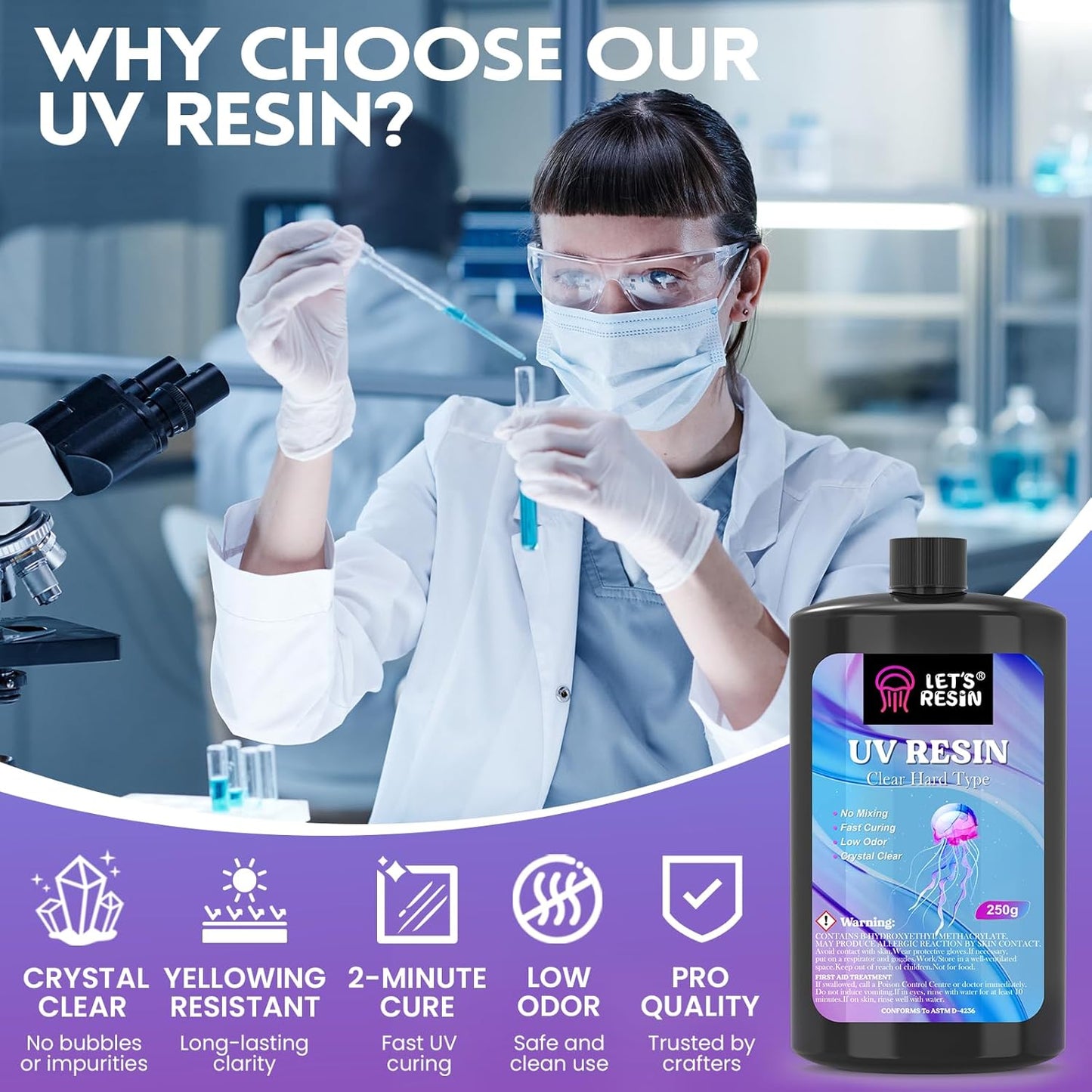 LET'S RESIN Jewelry Making Kit - 153Pcs Crystal Clear 250g UV Resin with UV Lamp,Jewelry Resin Molds, Starter kit for Keychain, Earring Making, Craft Decor