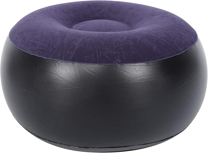 ANGGREK Inflatable Ottoman,Blow Up,Portable Outdoor Camping Chair Inflatable Flocking Stool Footrest for Home Office Travel
