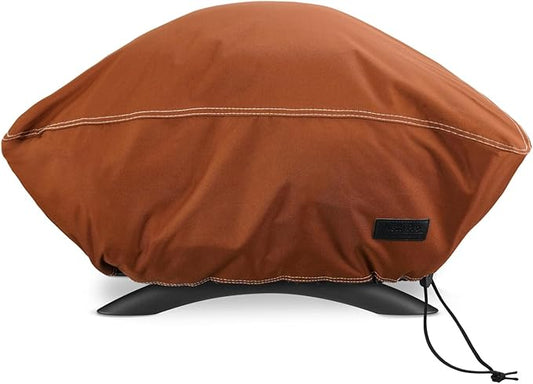 NettyPro Grill Cover for Small Q Series Grills, Waterproof Heavy Duty Portable Grill Cover for Q 2400 Series and Baby Q Gas Grill, Brown