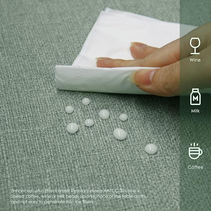 BALCONY & FALCON Rectangle Tablecloth Washable Wrinkle Resistant and Water Proof Table Cloth Decorative Linen Fabric Tablecloths for Dining Parties Kitchen Wedding Outdoor Use (Celadon Green, 47x63)