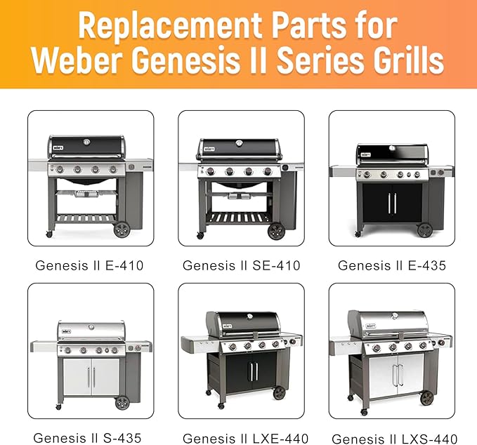 Grill Flavorizer Bars for Weber Genesis II E-410, S-410, LX E-440, S-440, Weber Genesis 2 66041, 66033, 66796, Heat Deflectors BBQ Grill Heat Plate, 17" Stainless Steel Grill Flavor Bars