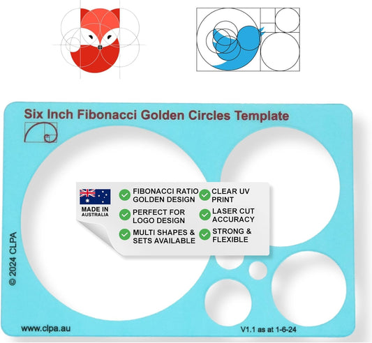 Circle Stencil Template for Drawing and Drafting: A Fibonacci-Inspired Circle Template for Drawing Tool for Artists Allows The Simple Application of The Golden or Divine Ratio for Artistic Design