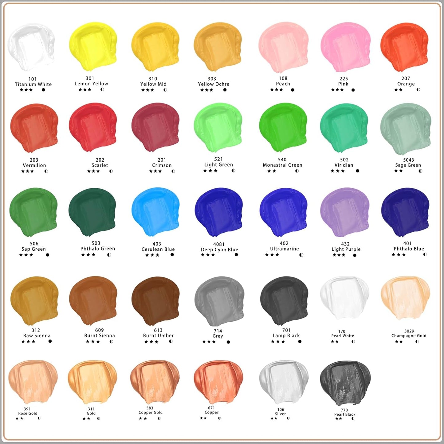 Artecho White Acrylic Paint, Pearl White (120ml / 4.05oz) Tubes, Art Craft Paints for Canvas, Rock, Stone, Wood, Fabric, Art Supplies