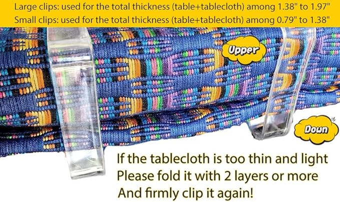 36 Pieces Clear Tablecloth Clips, Durable Plastic Table Cover Holders, Windproof Transparent Clamps for Securing Tablecloths Indoor Outdoor Party, Wedding, Christmas Event, Picnic, Camping (36, Small)