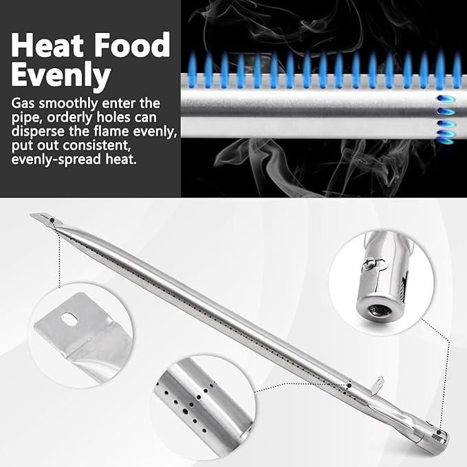 Criditpid Replacement Parts for Chargriller 5050, 5650, 3001, 5072, 3008 Gas Grill, Grates, Heat Plates Tent, Burners, Hanger Bracket, Igniter and Warming Rack for Char Griller Replacement Parts 5650.