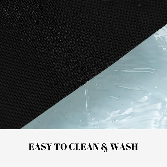 Placemats Set of 6 Vinyl/Plastic Woven Place Mats for Kitchen Table Indoor/Outdoor Washable Placemat Wipeable Dining Table Mats (Full Black,6)