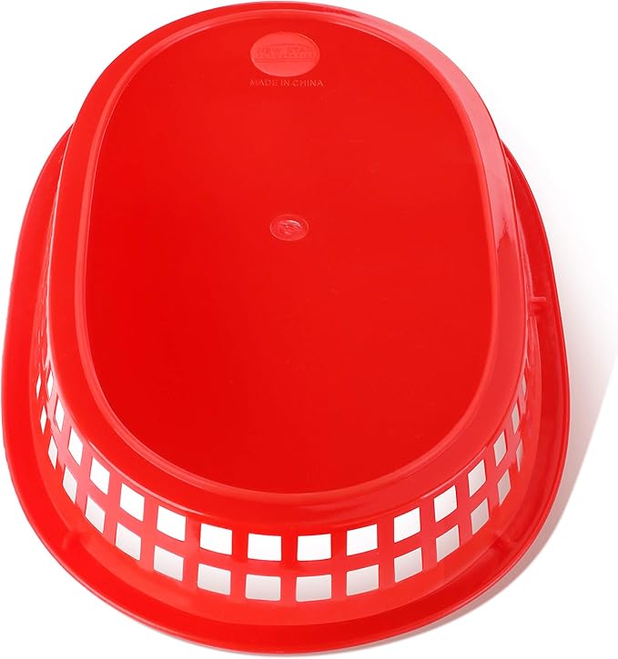 New Star Foodservice 44072 Fast Food Baskets, 10.5 x 7 Inch, Set of 36, Red
