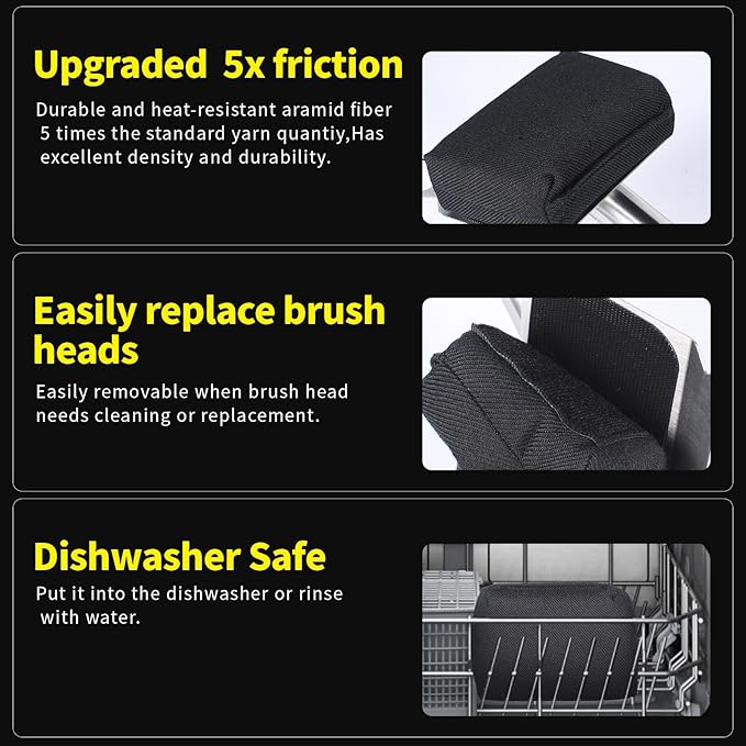 Steam Grill Brush Bristle Free,[Ultra Safe & Efficient] Grill Cleaner for Outdoor Grill,BBQ Replaceable Scraper Cleaning Head,Grill Brush BBQ Accessories,Gifts for Men/Dad ﻿
