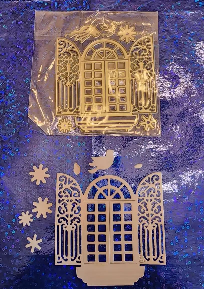 Lapoo Festivals Metal Cutting Die for Scrapbooking - Durable, Cut Stencils for DIY Scrapbook Photo Album Decorative Paper Card, Card Making Supplies, Embossing (Eid Window 4 x 3.5 in)