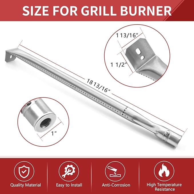 Grill Replacement Parts for Napoleon LEX 485/605/730 LE LD485 Series, Napoleon S81001, Flame Tamer and Burner for Napoleon Grill Parts Accessories, Heat Plate Shields Tents, 4-Pack
