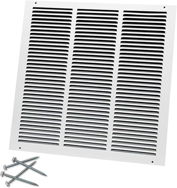 18"W x 18"H [Duct Opening Size] Steel Return Air Grille, Air Return Vent Cover for Ceiling and Sidewall - HVAC Air Vent Covers - [Outer Dimensions: 19.75"W x 19.75"H]
