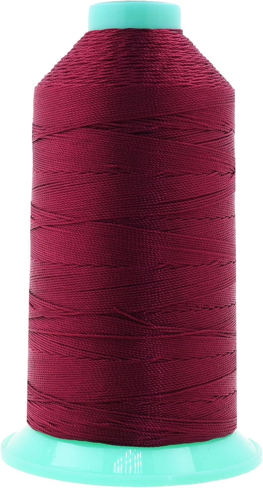 Mandala Crafts Bonded Nylon Thread Wine Heavy Duty Sewing Threads - 800 YDs Size 207 630D T210 Tex 210 Thread for Leather Jeans Weaving Outdoor Marine Upholstery Threads
