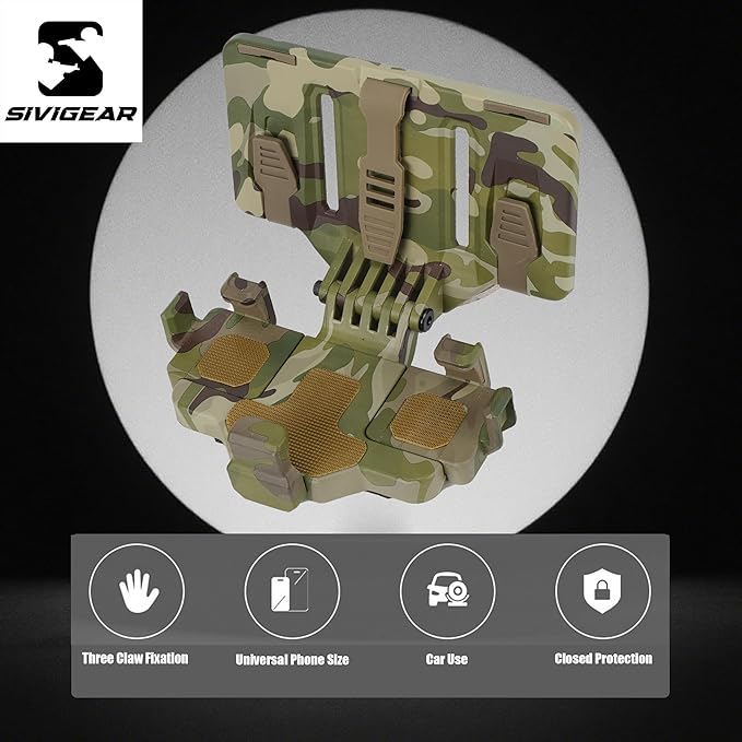 Tactical Phone Holder Available in Full Size Plate Carrier Phone Mount Adjust Nylon Molle Phones Holder for Tactical,Car,Office (CP)