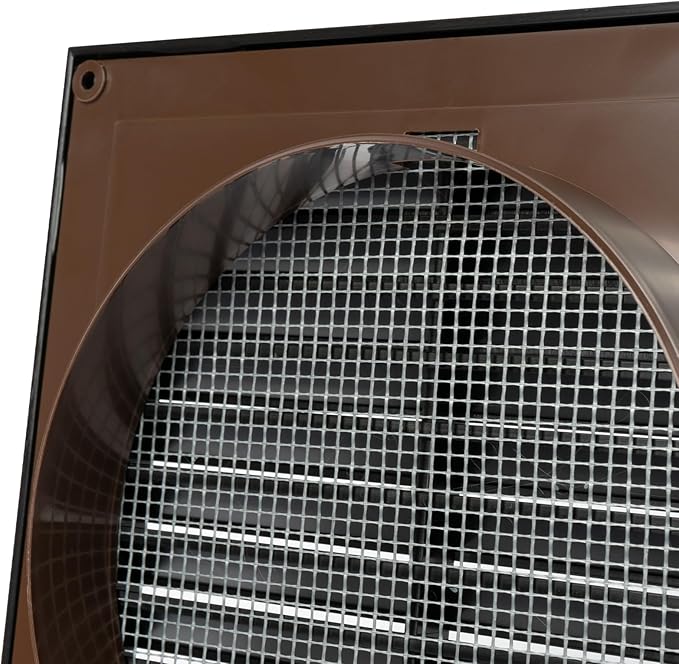 Black 5'' Inch Ventilation Grille - Inside/Outside use - (Flange 4.9''Ø/Cover 6.7''x6.7'') - Air Vent Louver - Exhaust Hood - Available 3 Sizes / 4 Colors.