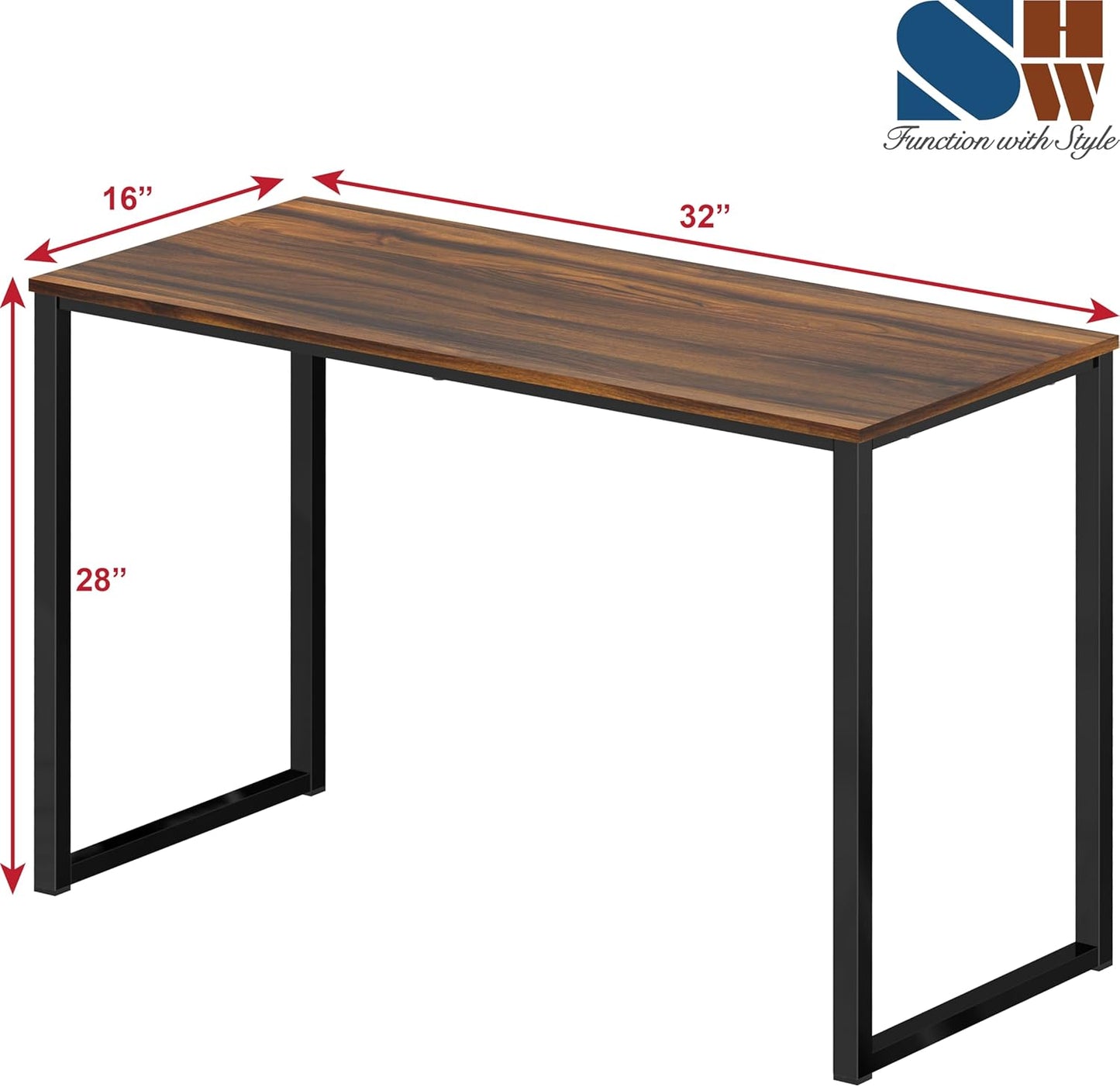 SHW Mission 32-Inch Home Office Computer Desk, Walnut