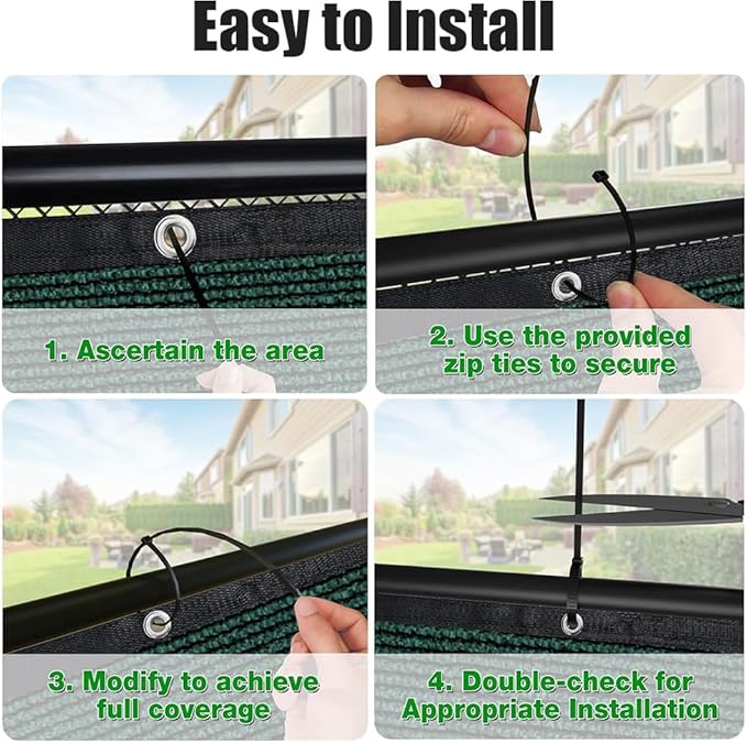 LITA 4' x 168' Garden Privacy Fence Screen Cover (HDPE) UV Protection Weather-Resistant Heavy Duty Shade Cover for Deck, Patio, Backyard, Outdoor Pool, Porch, Railing, Dark Green, Customizable