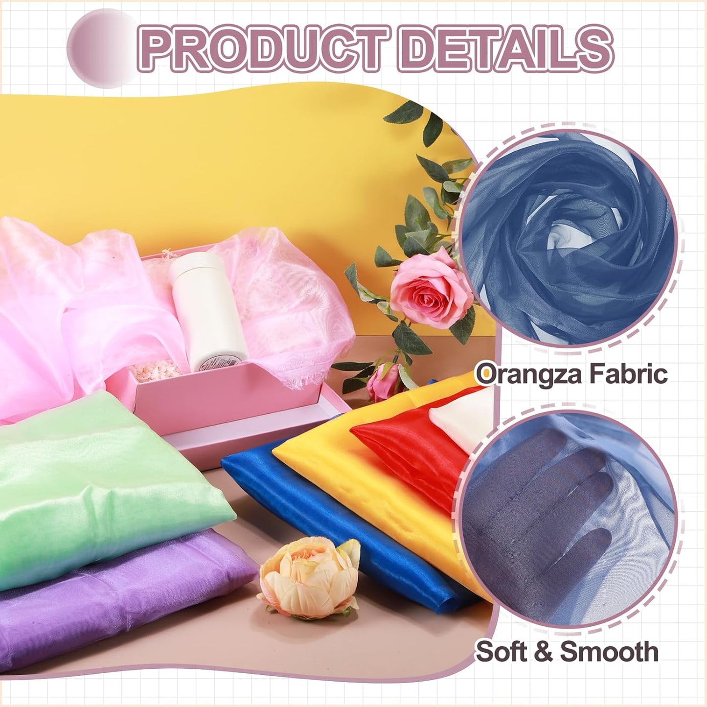 MECCANIXITY Iridescent Sheer Organza Fabric, 2 Yards x 59 Inches Solid Holographic Shiny Fabric Organza Cloth for Wedding, Curtains, Costume, Photo Background, Navy Blue