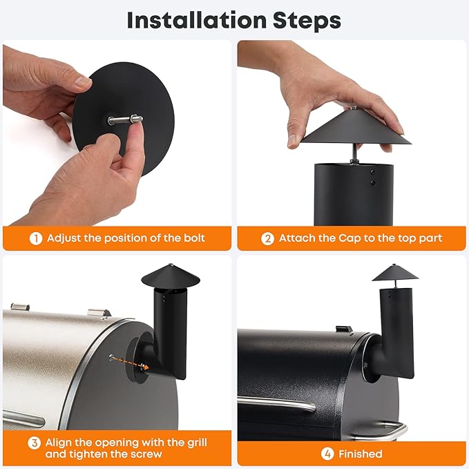 Stanbroil Pellet Grill Smoke Stack Compatible with Pit Boss, Traeger, Camp Chef and Other Pellet Smokers, Black