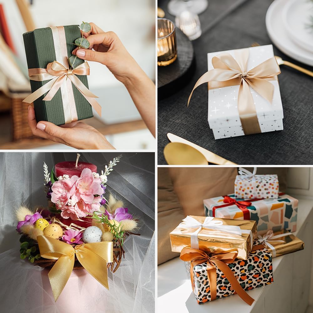 5/8" x 100 Yards Satin Ribbon - Navy Blue Silk Ribbon with Spool - Ideal for Gift Wrapping, Floral Bouquets, Crafts, Wedding Party Decorations, Christmas and Sewing Projects