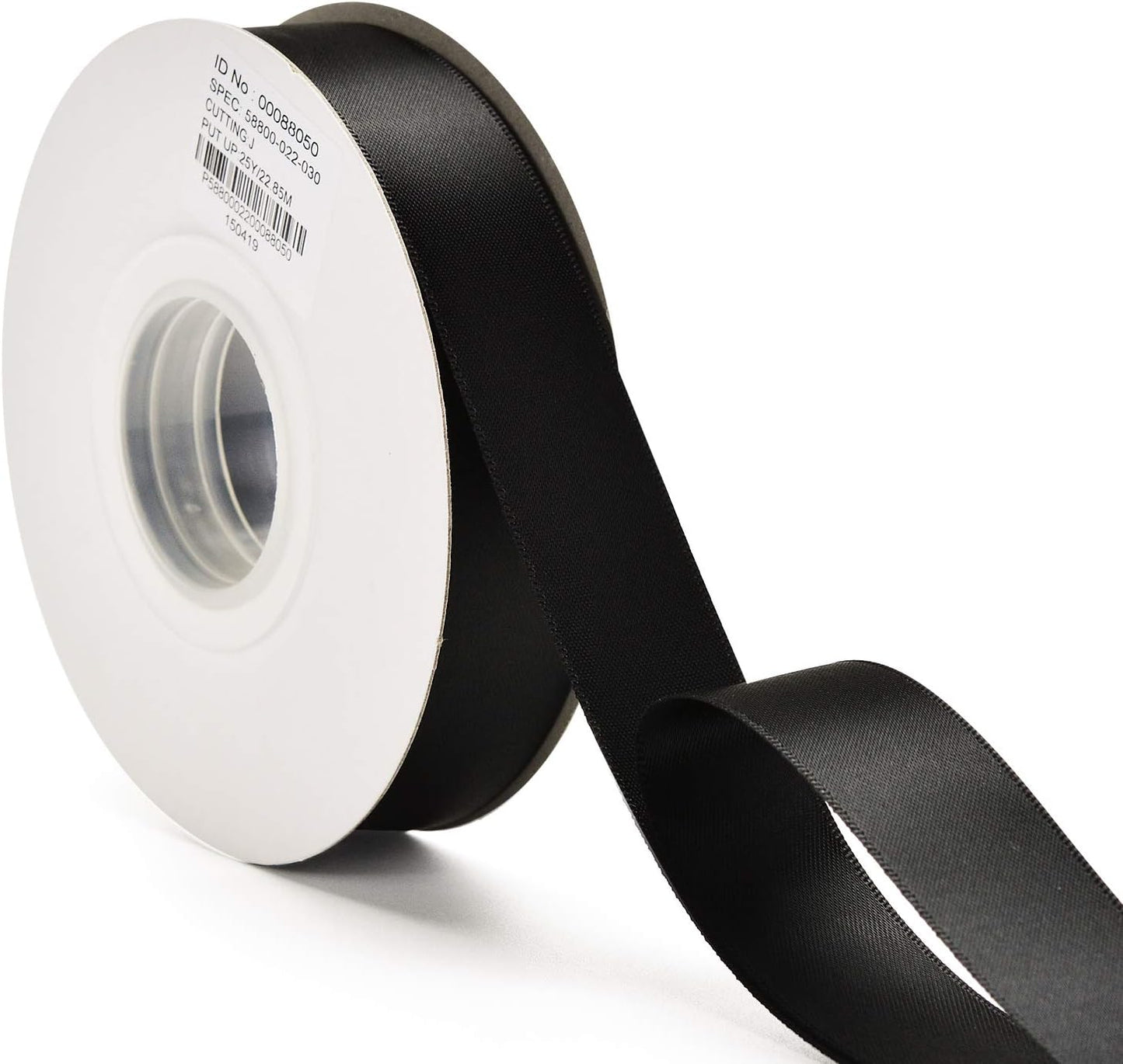 YAMA Double Face Satin Ribbon - 7/8" 25 Yards for Gift Wrapping Ribbons Roll, Black