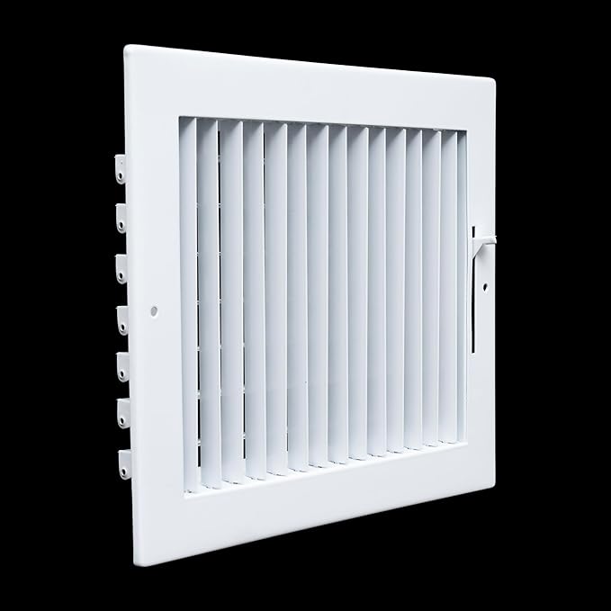 Fits 10x8 Duct Opening Steel Adjustable Air Supply Grille by Handua | Register Vent Cover Grill for Sidewall and Ceiling | White | Outer Dimensions: 11.75" X 9.75"