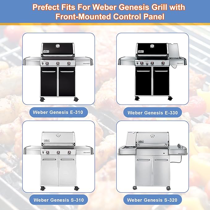 Porcelain-Enameled Steel 7620 7621 Flavorizer Bars, 7524 Grill Grates and 65505 Heat Deflector Replacement for Weber Genesis 300 Series E310 E320 E330 S310 S320 S330 EP310 EP320 EP330 CEP310