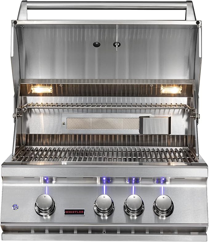 Whistler 28-inch Built-in 3-Burner Natural Gas Grill with Rear Infrared Burner & Grill Lights