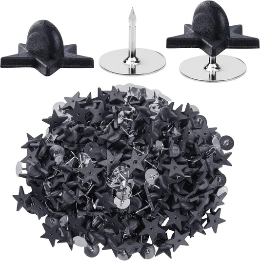 200pcs Black Rubber Pin Backs with 200pcs Blank Pins Star Shape Butterfly Clutch Tie Tacks Backings Pin Holder Keepers for Lapel Pins DIY Accessory