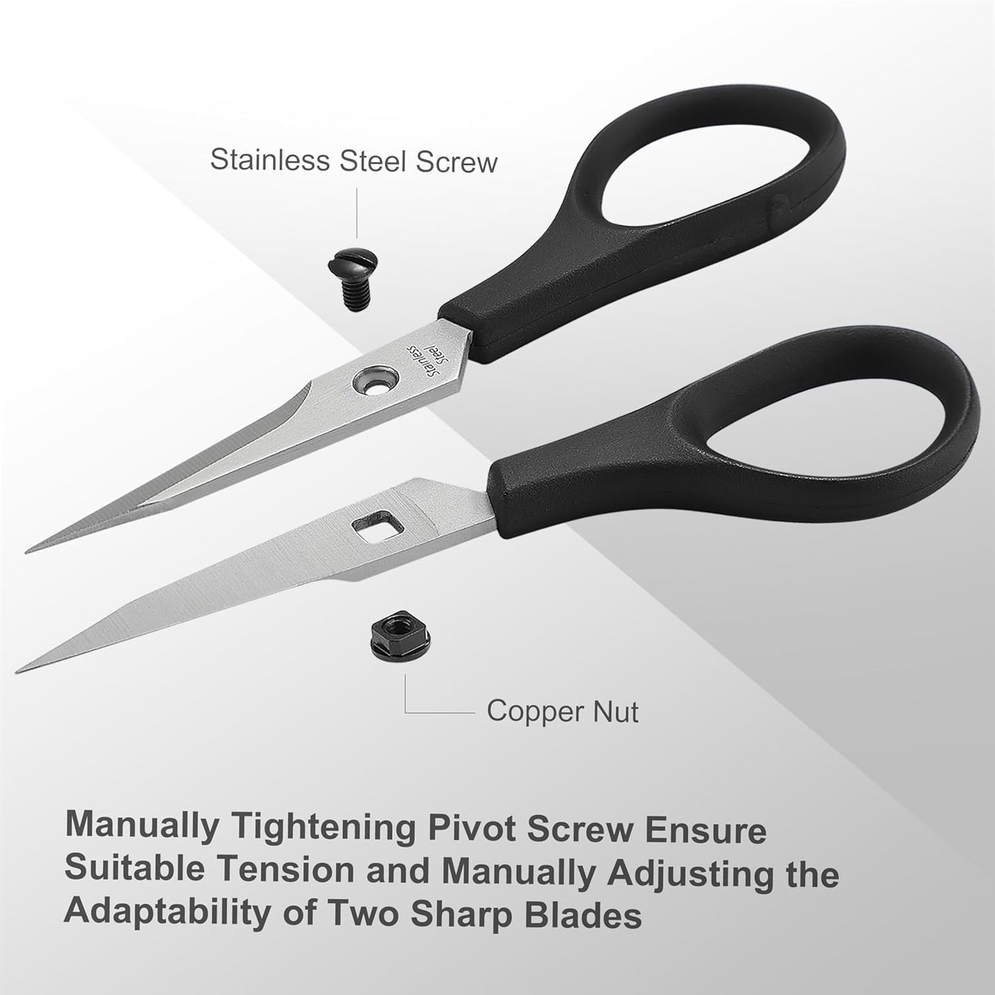 PAFASON Small Stainless Steel Precise Thread Yarn Fabric Detail Paper Cutting Scissor with Safety Cover for DIY Embroidery Quilting Sewing Knitting Crafting Cross Stitch Crochet