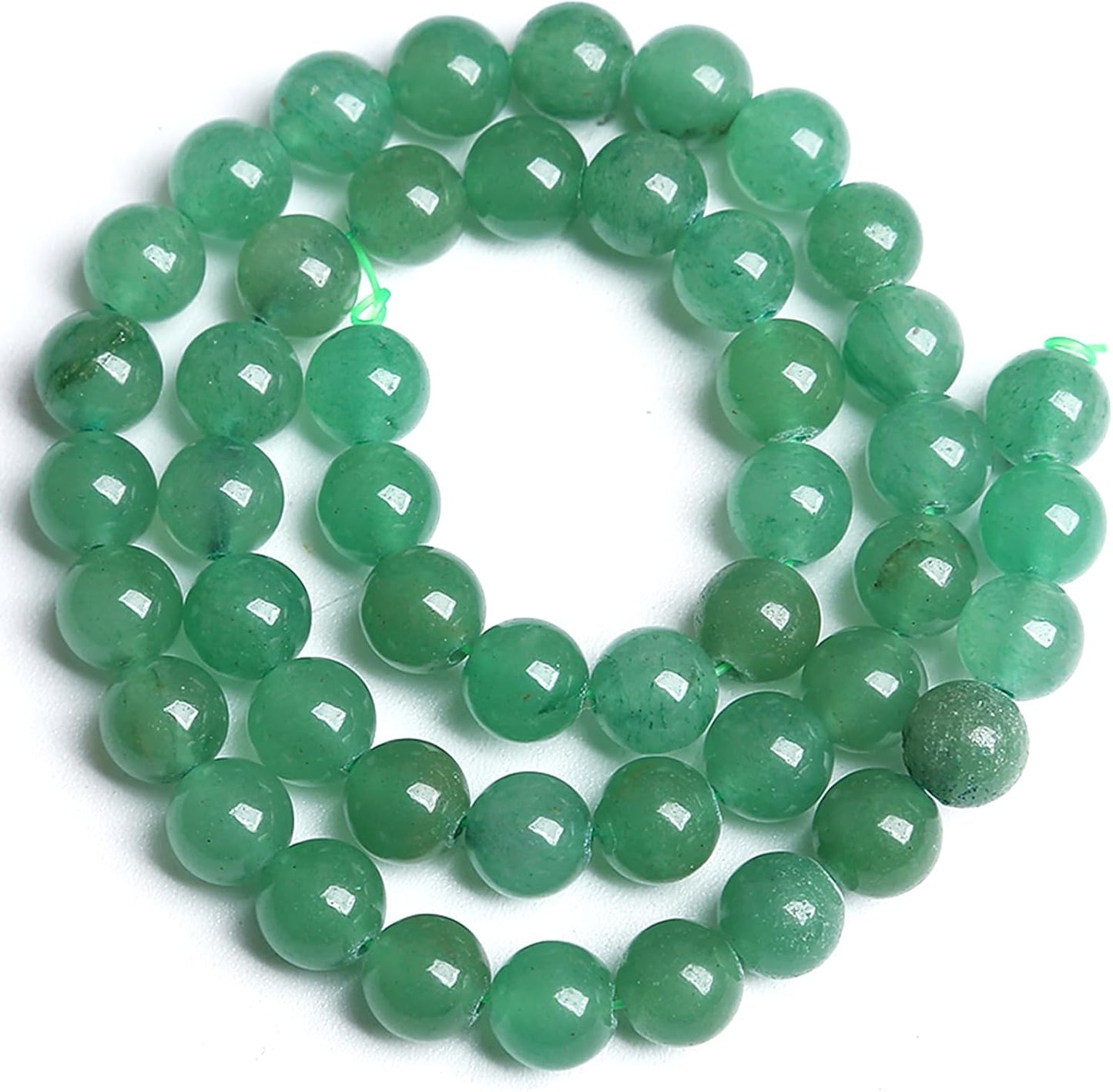 120PCS 6MM Natural Green Aventurine Beads Natural Gemstone Crystal Energy Stone Beads for Jewelry Making DIY Bracelet Necklace 2 Strand 32"