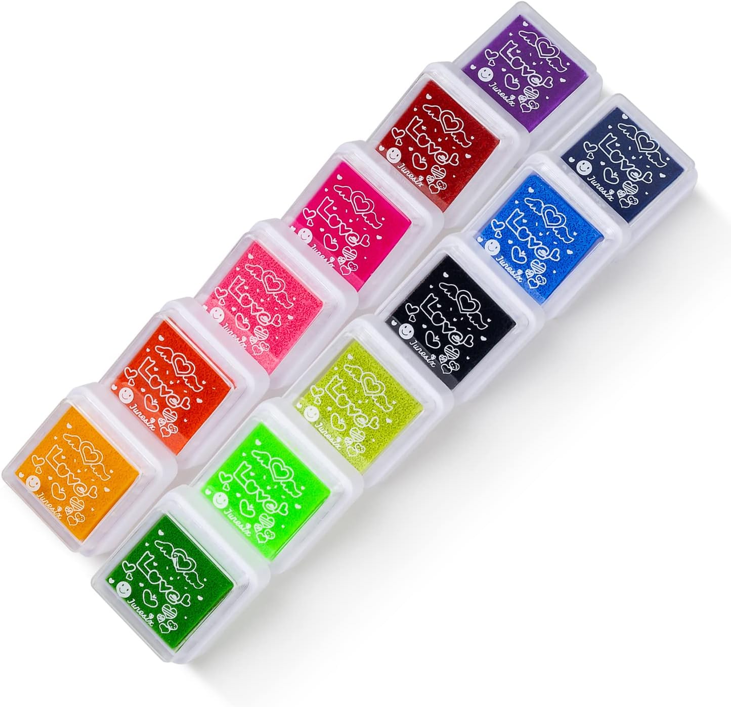 Ink Pad, 12 Colors Washable Stamp Pad for Kids…