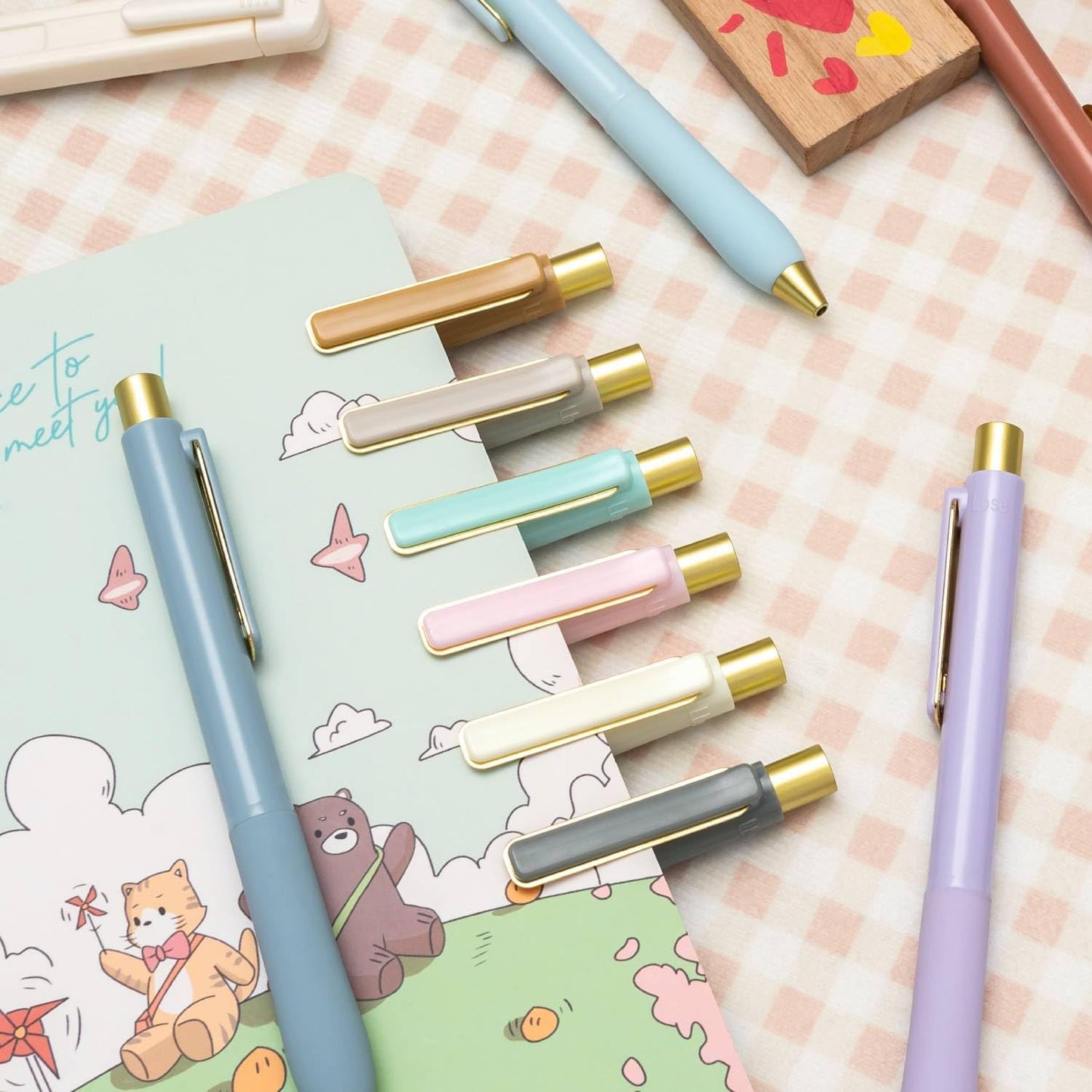 Linbsunne Ballpoint Pens Black Ink Pen 1.0mm Medium Point with Super Soft Grip(12-count)