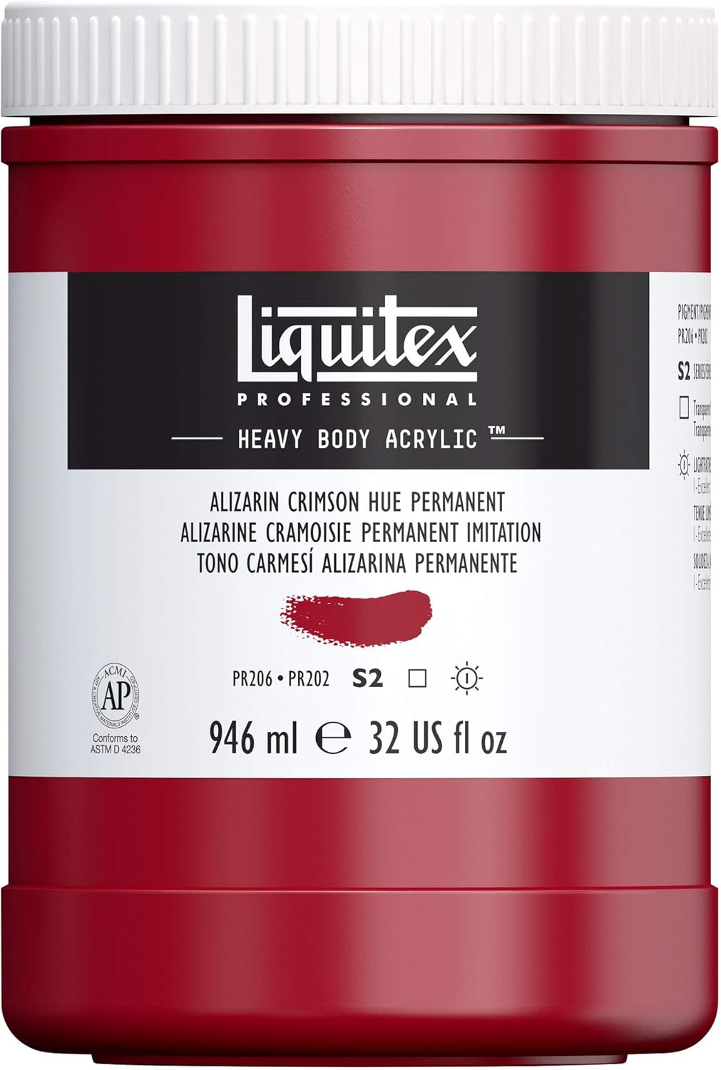 Liquitex Professional Heavy Body Acrylic Paint, 32-oz (946ml) Pot, Alizarin Crimson Hue Permanent