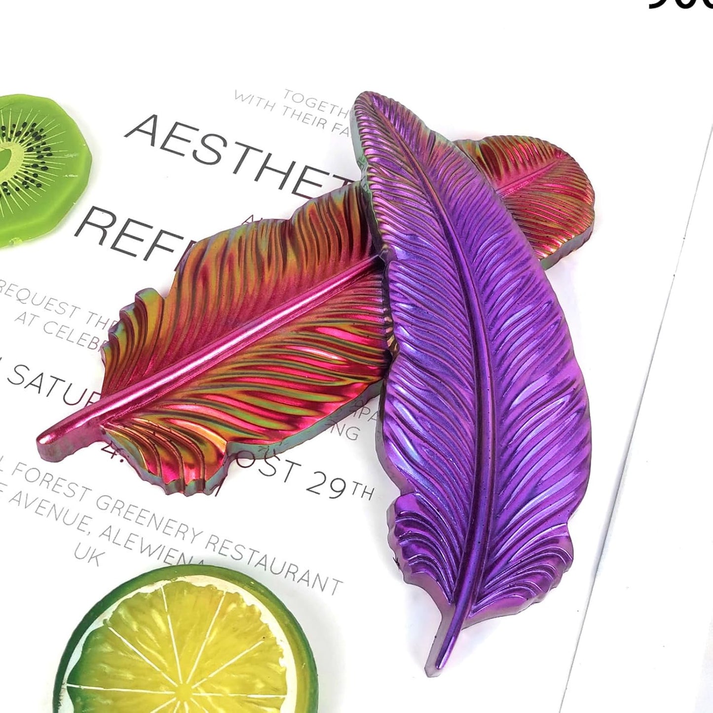 Wehous 3PCS Feather Resin Mold 3D Feather Shape Silicone Molds for Epoxy Resin Casting Concrete Wall Hanging Keychain Jewelry Pendant Decor Mould DIY Art Craft Halloween Christmas Home Decor