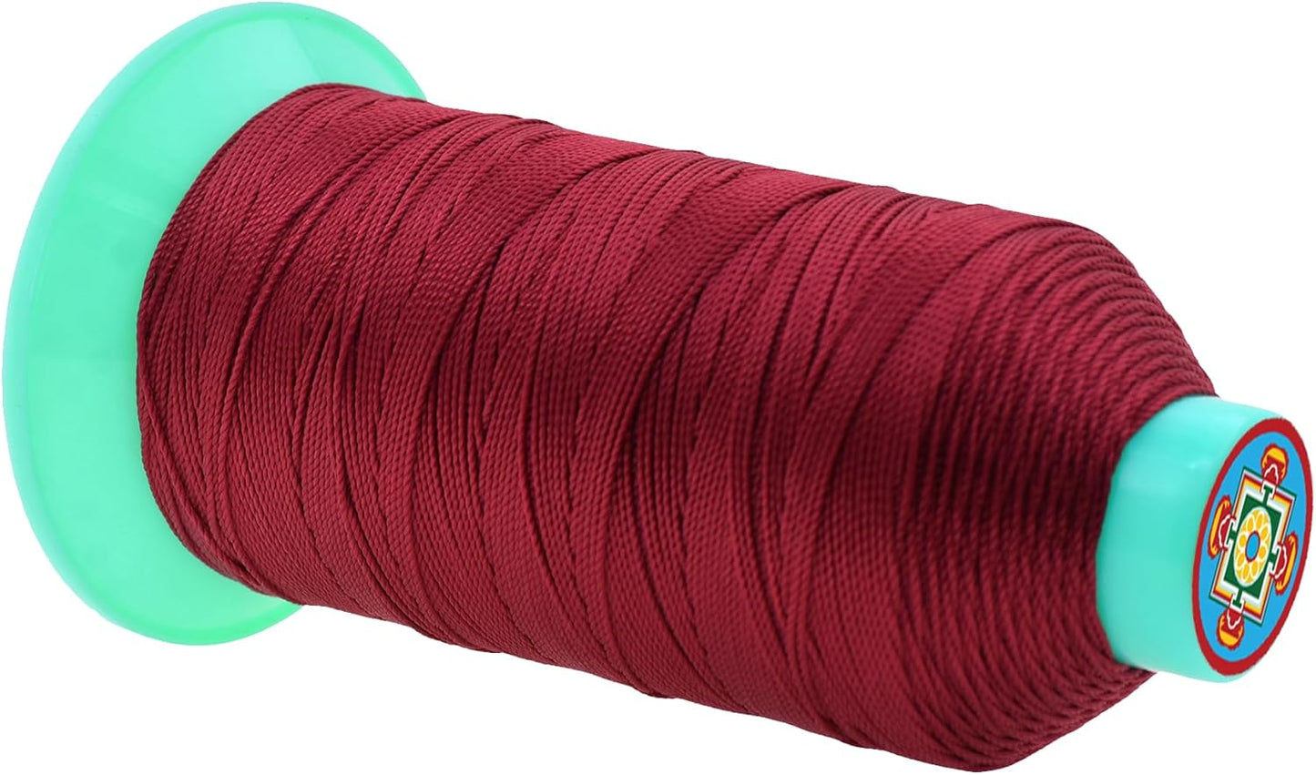 Mandala Crafts Bonded Nylon Thread Maroon Heavy Duty Sewing Threads - 415 YDs Size 346 210D T350 Tex 350 Thread for Leather Jeans Weaving Outdoor Marine Upholstery Threads