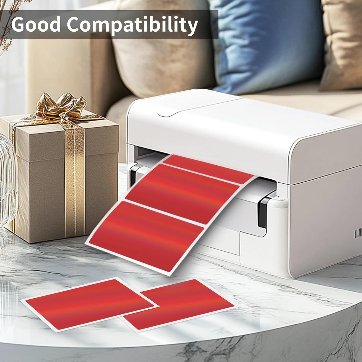 2" x 3" Holographic Thermal Label Stickers Red,Printable Rainbow Glitter Thermal Printer Sticker Labels for Gift Wrapping, Self-Adhesive Name Price Tag DIY Custom Logo Design (280 pcs)